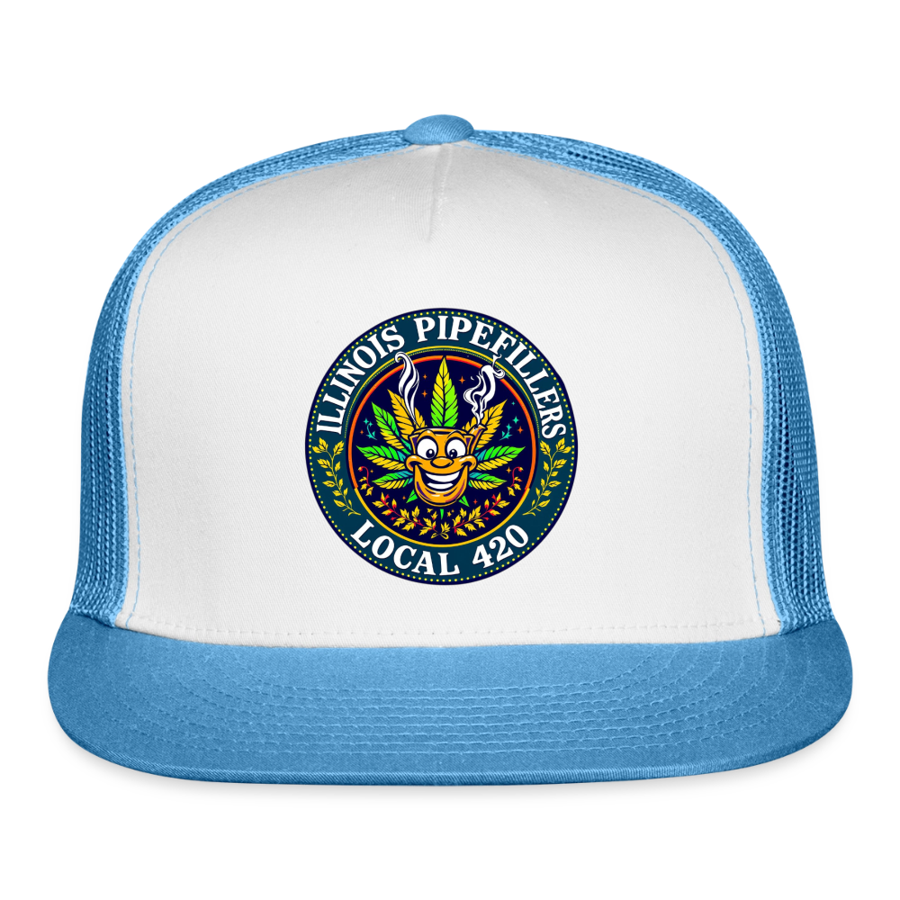 ILLINOIS PIPEFILLERS LOCAL 420 Trucker Hat - white/blue