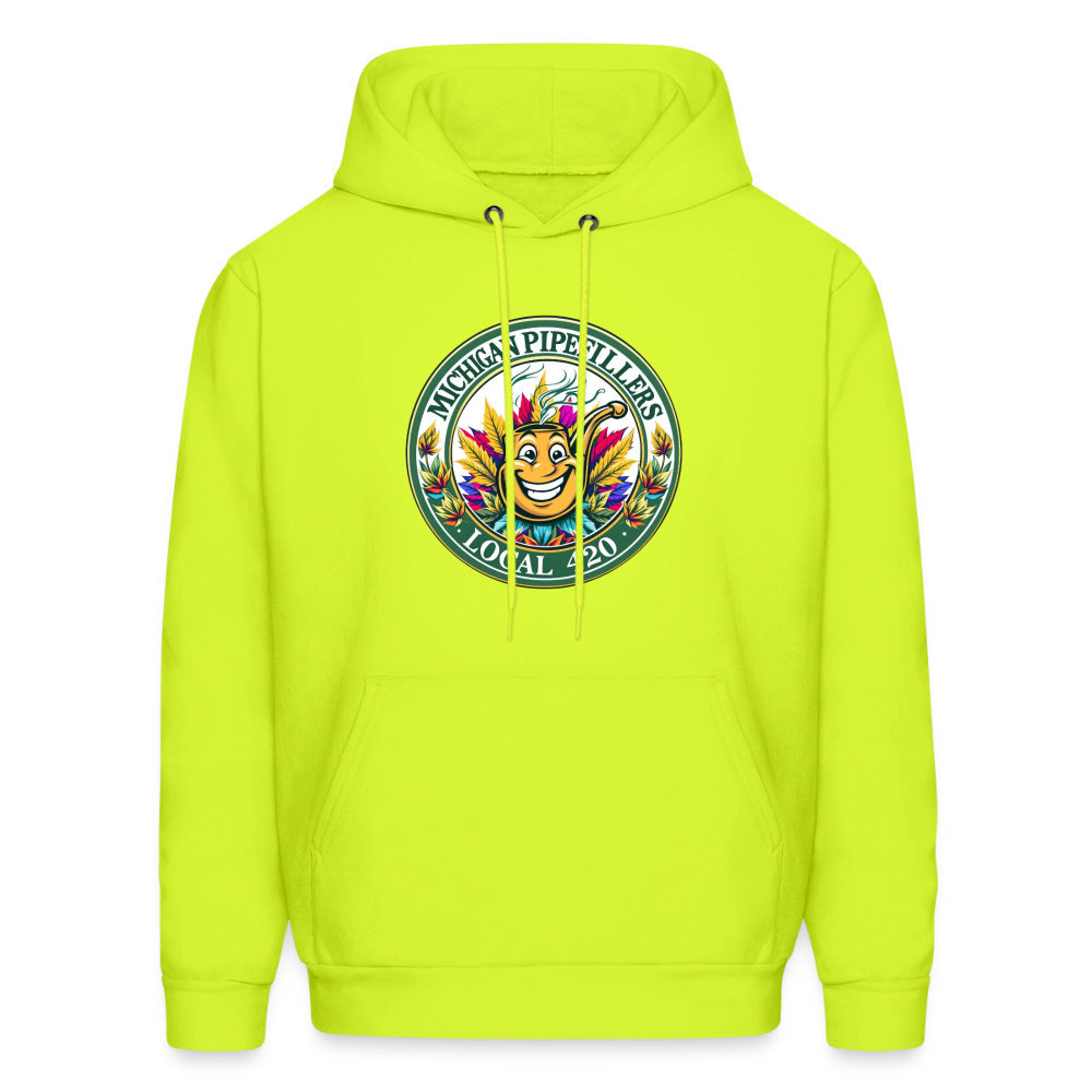 MICHIGAN PIPEFILLERS LOCAL 420 Men's Hoodie - safety green