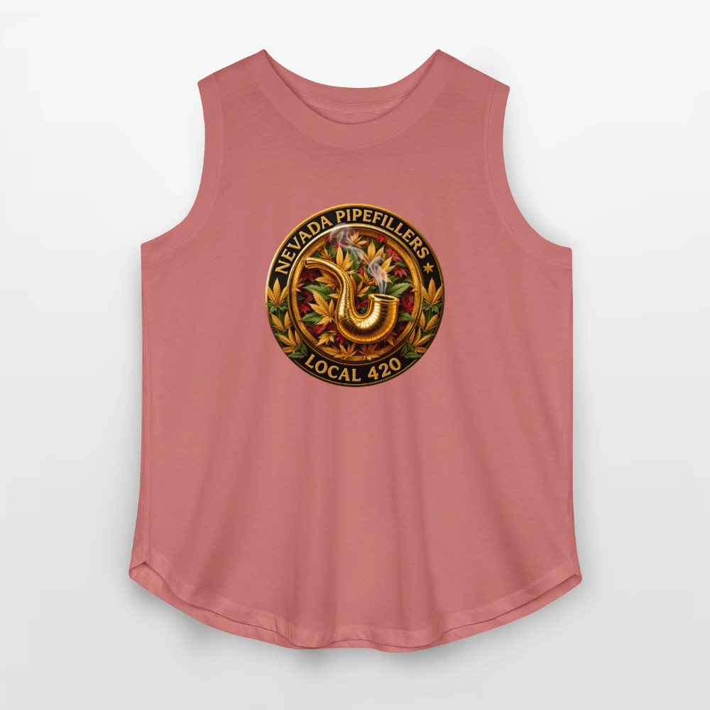 NEVADA PIPEFILLERS LOCAL 420   Women's Curvy Relaxed Tank Top - mauve