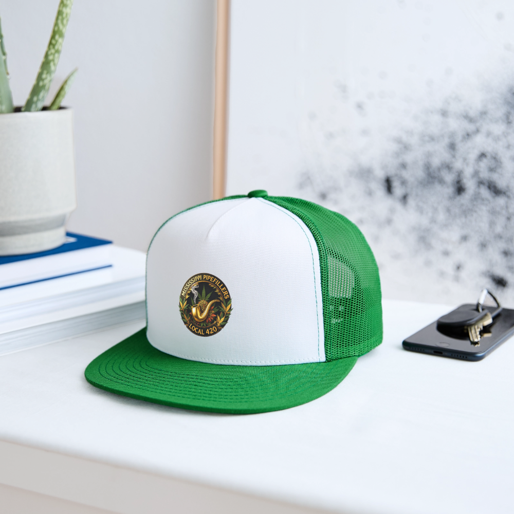MISSISSIPPI PIPEFILLERS LOCAL 420 Trucker Hat - white/kelly green