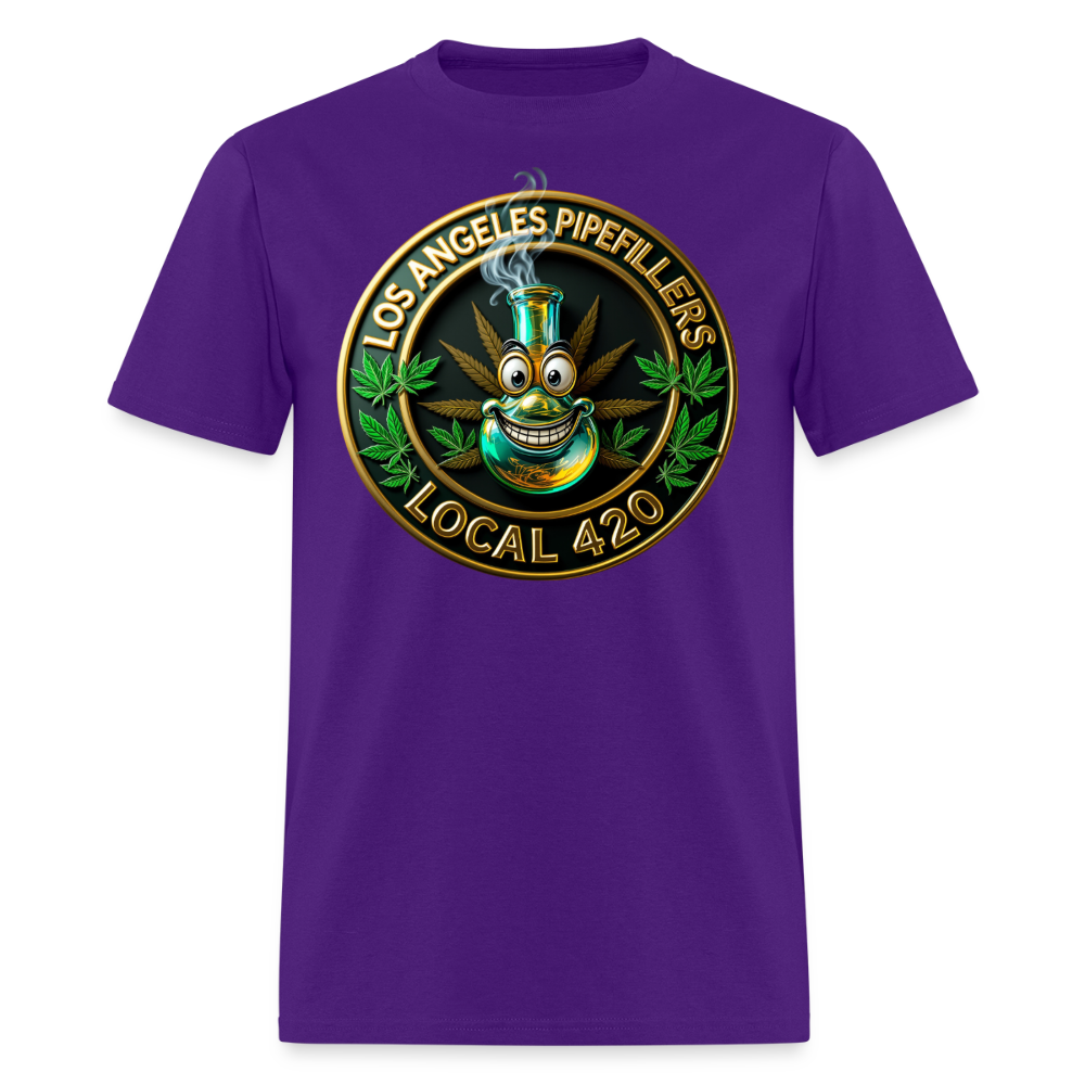 LOS ANGELES PIPEFILLERS LOCAL 420  Men's T-Shirt - purple