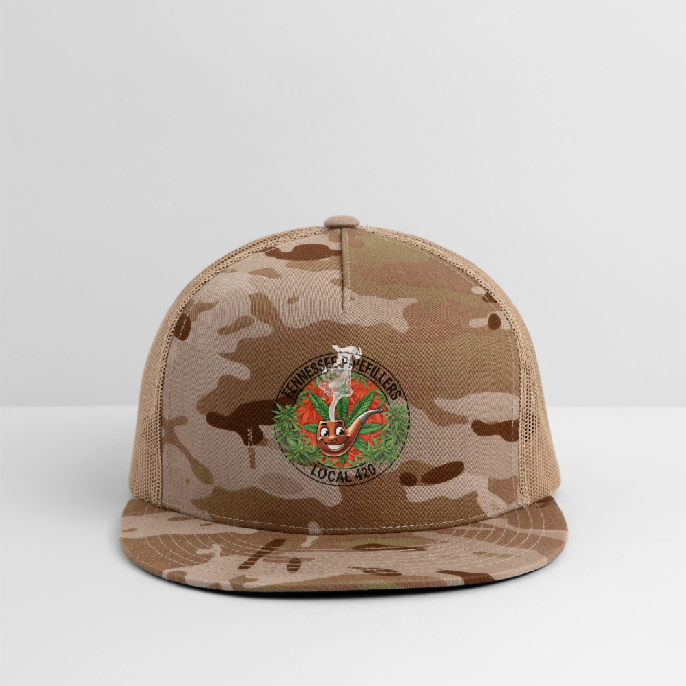 TENNESSEE PIPEFILLERS LOCAL 420 CAMO Trucker Hat - MultiCam\tan