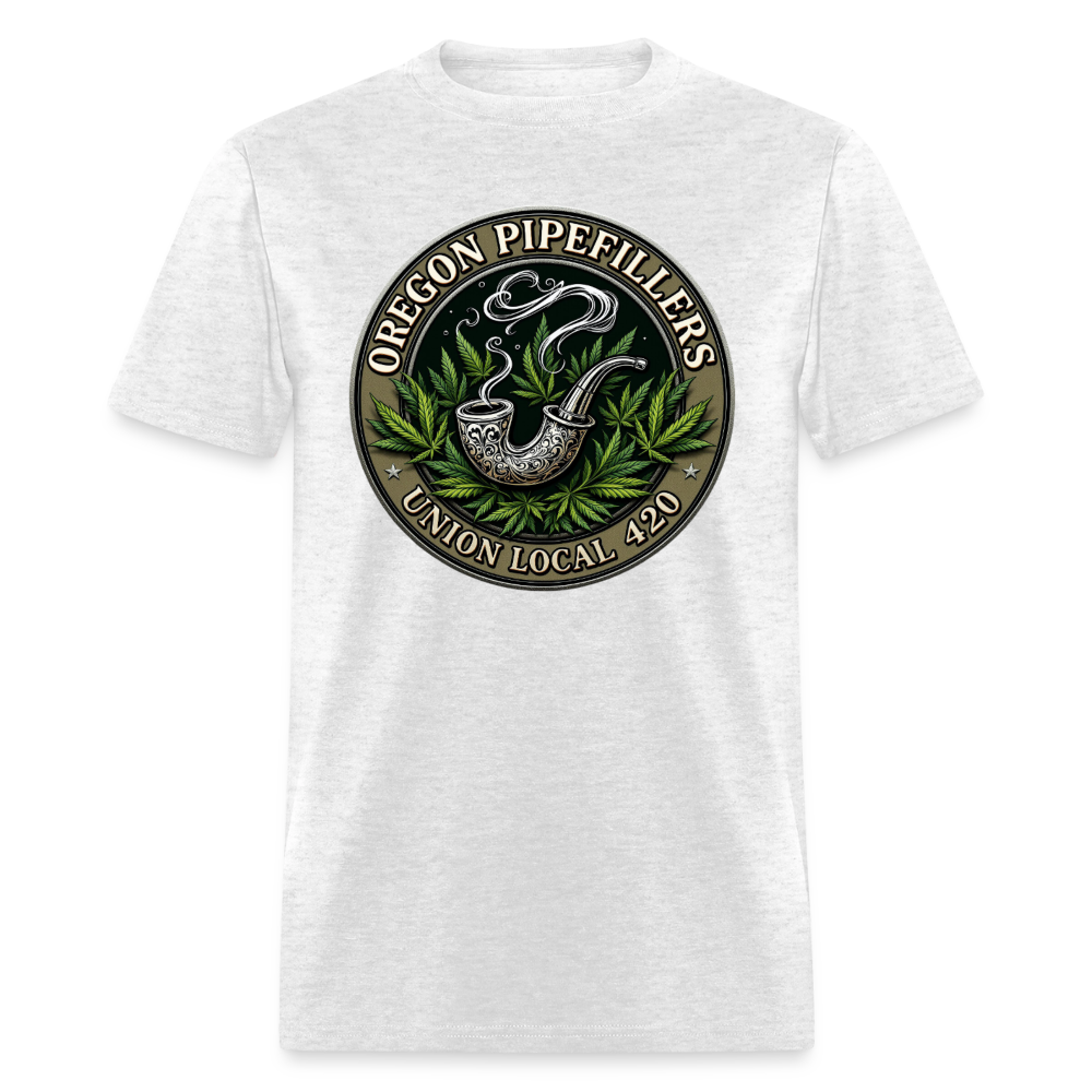 OREGON PIPEFILLERS LOCAL 420 2 EMBLEM Men's T-Shirt - light heather gray