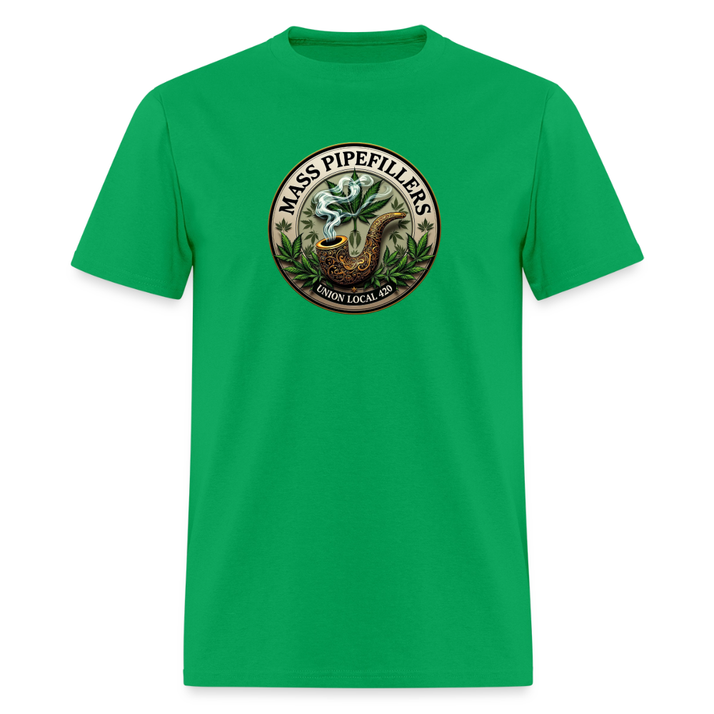 MASS PIPEFILLERS LOCAL 420 Men's T-Shirt - bright green