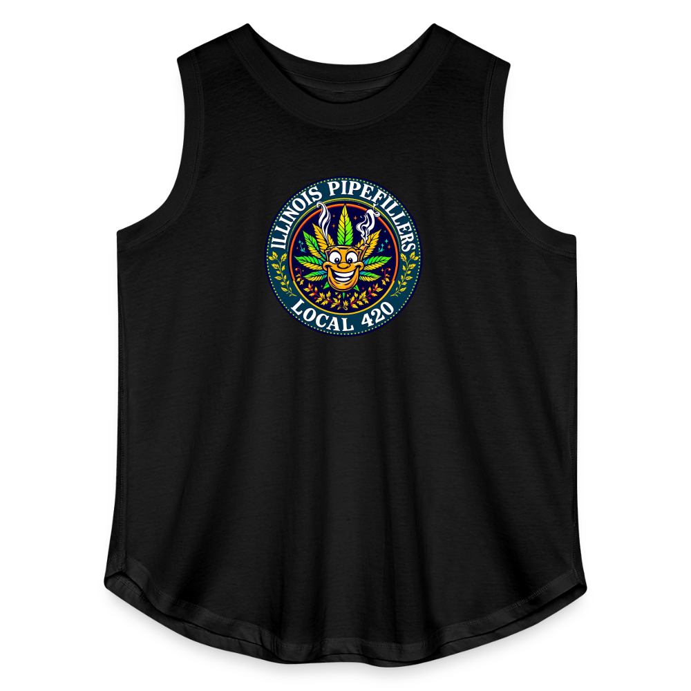 ILLINOIS PIPEFILLERS LOCAL 420 F/B DESIGN Women's Curvy Relaxed Tank Top - black