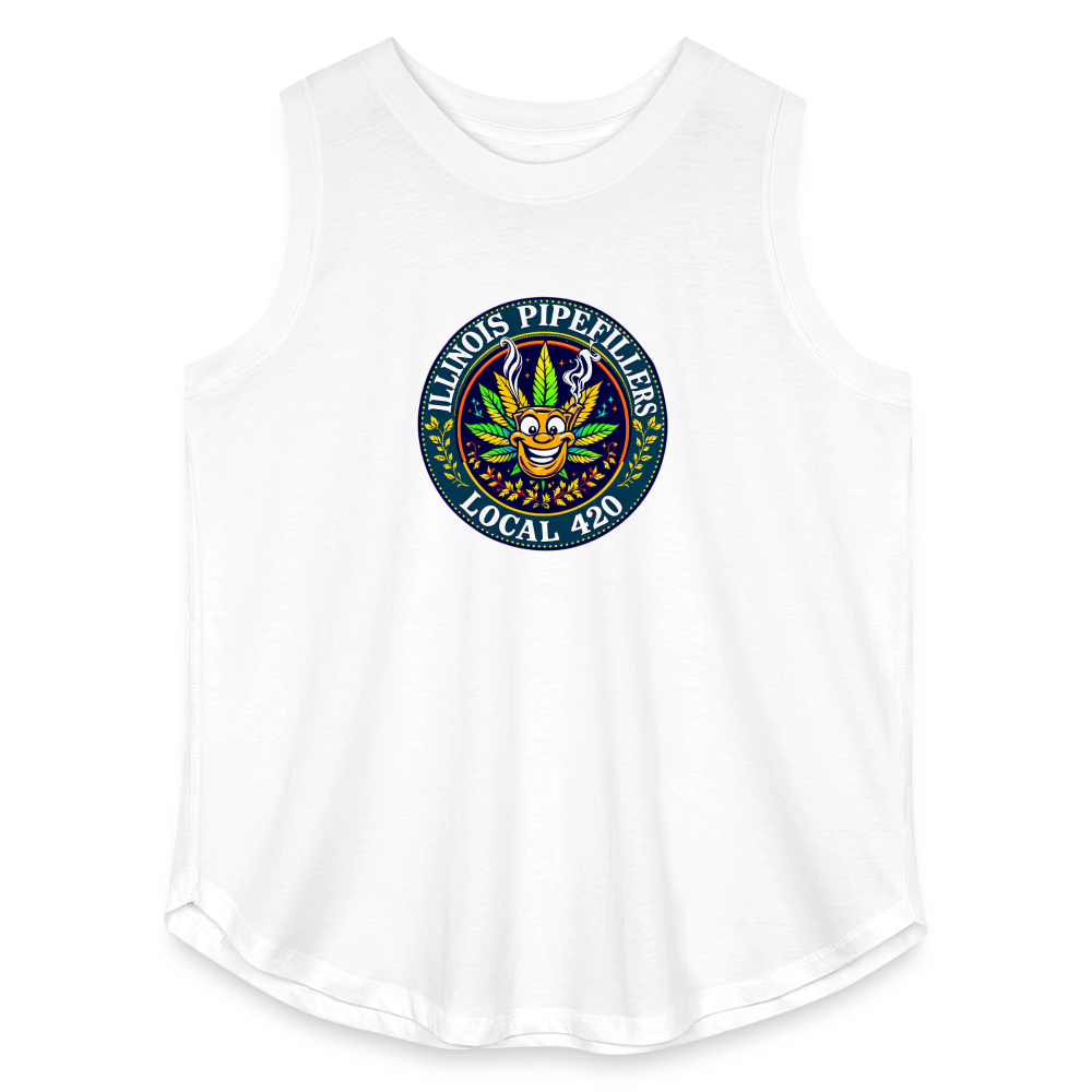 ILLINOIS PIPEFILLERS LOCAL 420 F/B DESIGN Women's Curvy Relaxed Tank Top - white