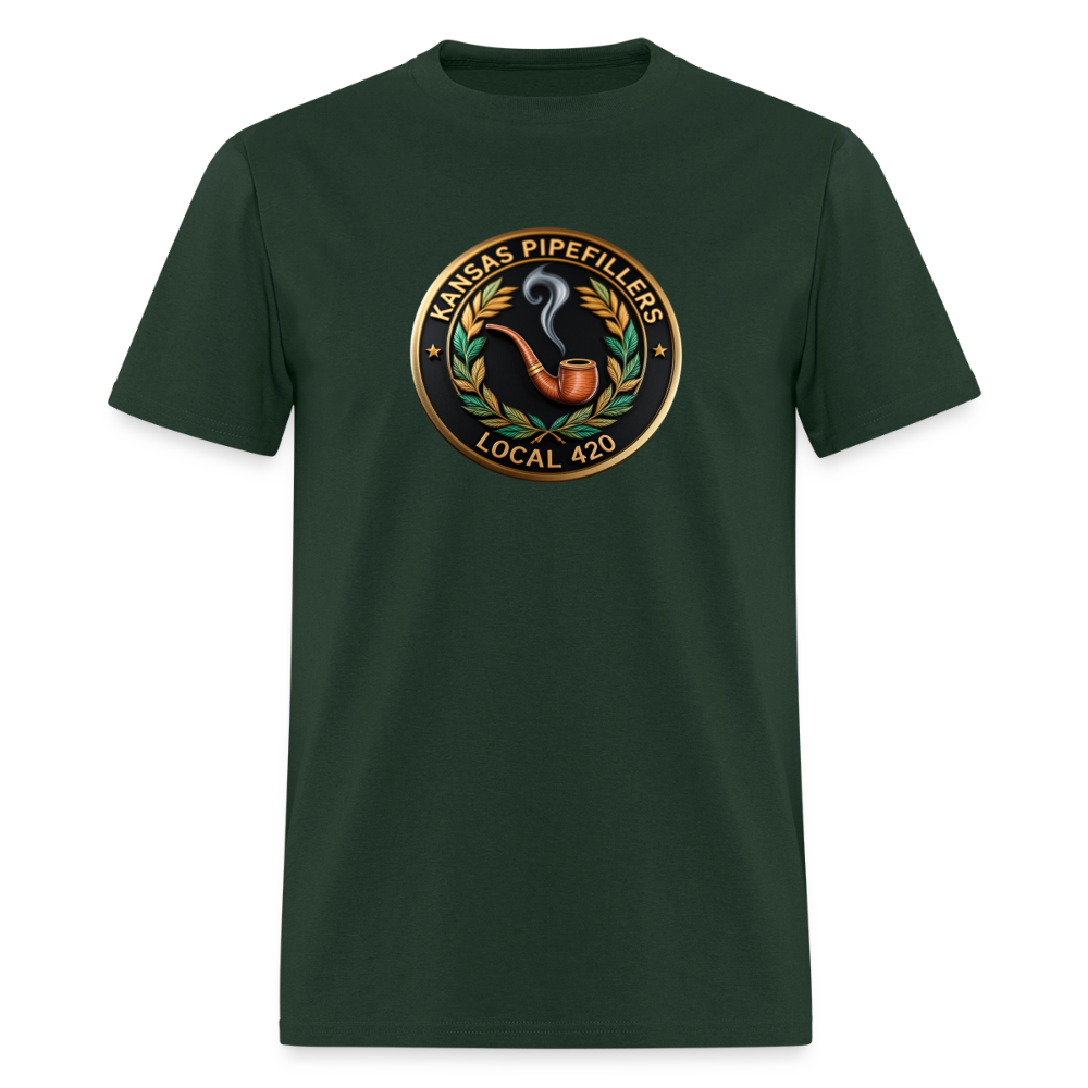 KANSAS PIPEFILLERS LOCAL 420 Men's T-Shirt - forest green