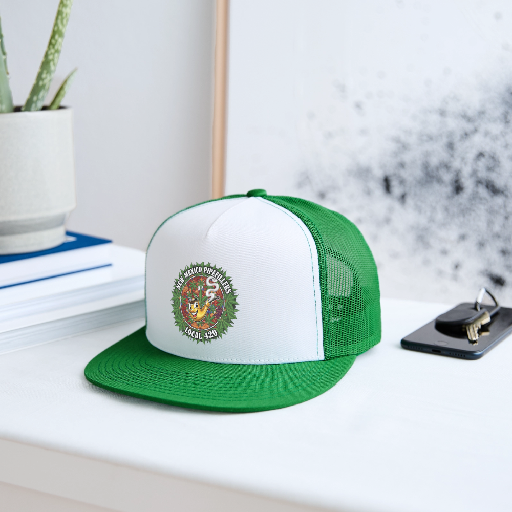 NEW MEXICO PIPEFILLERS LOCAL 420 Trucker Hat - white/kelly green