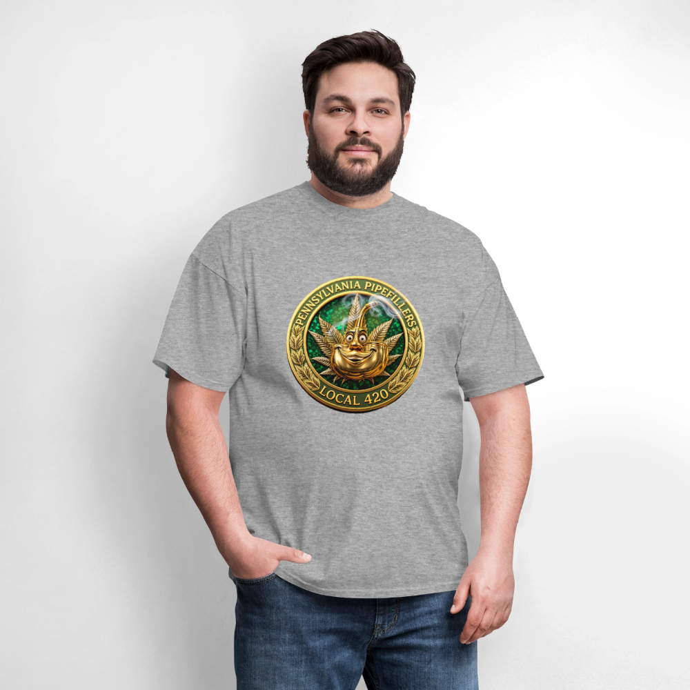 PENNSYLVANIA PIPEFILLERS LOCAL 420 F/B DESIGNS Men's T-Shirt - heather gray