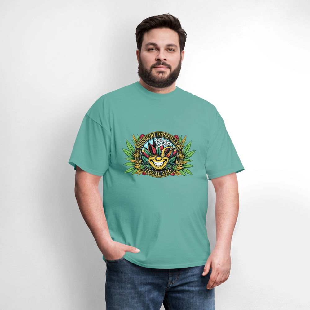MISSOURI PIPEFILLERS LOCAL 420 Dog Bandana Men's T-Shirt - aquatic