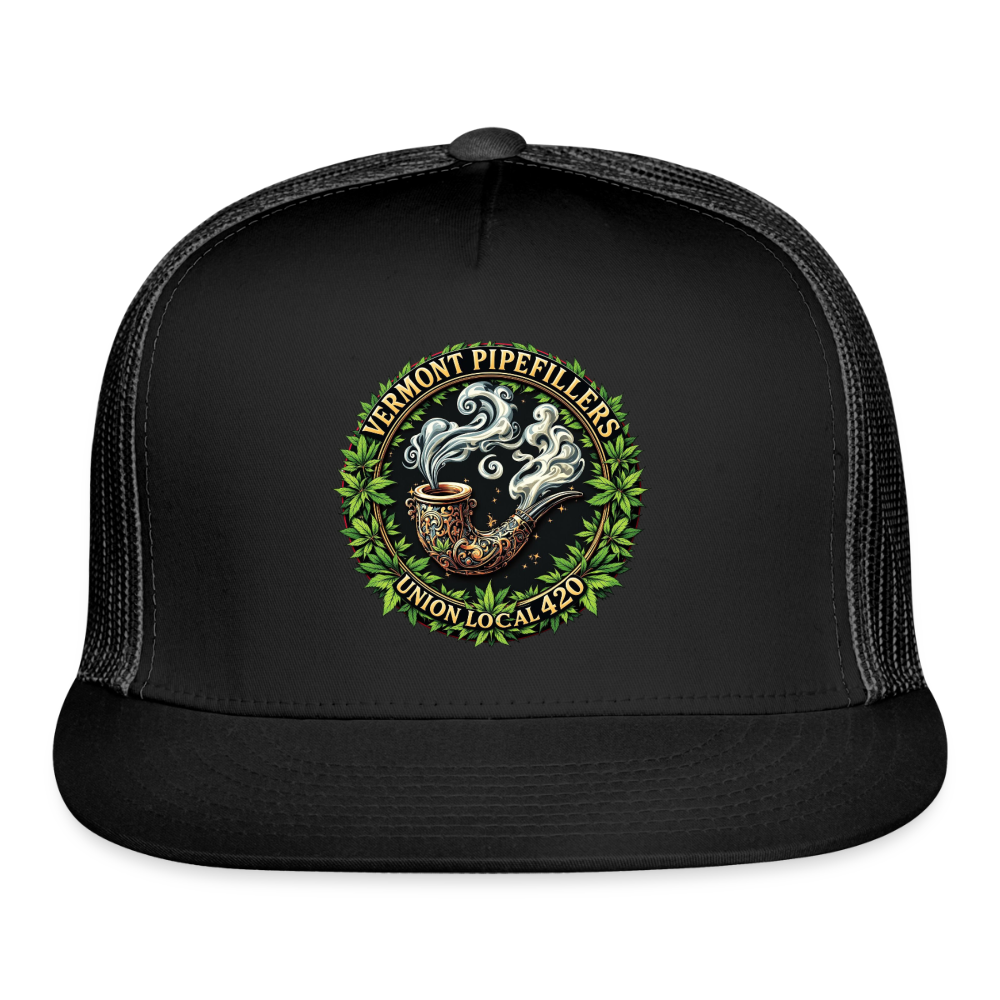 VERMONT PIPEFILLERS LOCAL 420 Trucker Hat - black/black