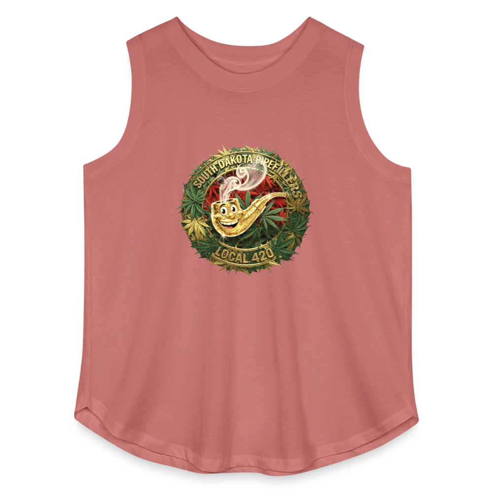 SOUTH DAKOTA PIPEFILLERS LOCAL 420  F/B DESIGN Women's Curvy Relaxed Tank Top - mauve
