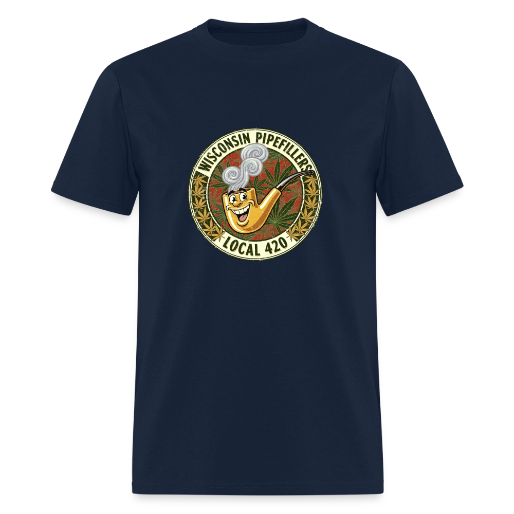 WISCONSIN PIPEFILLERS LOCL 420 Men's T-Shirt - navy