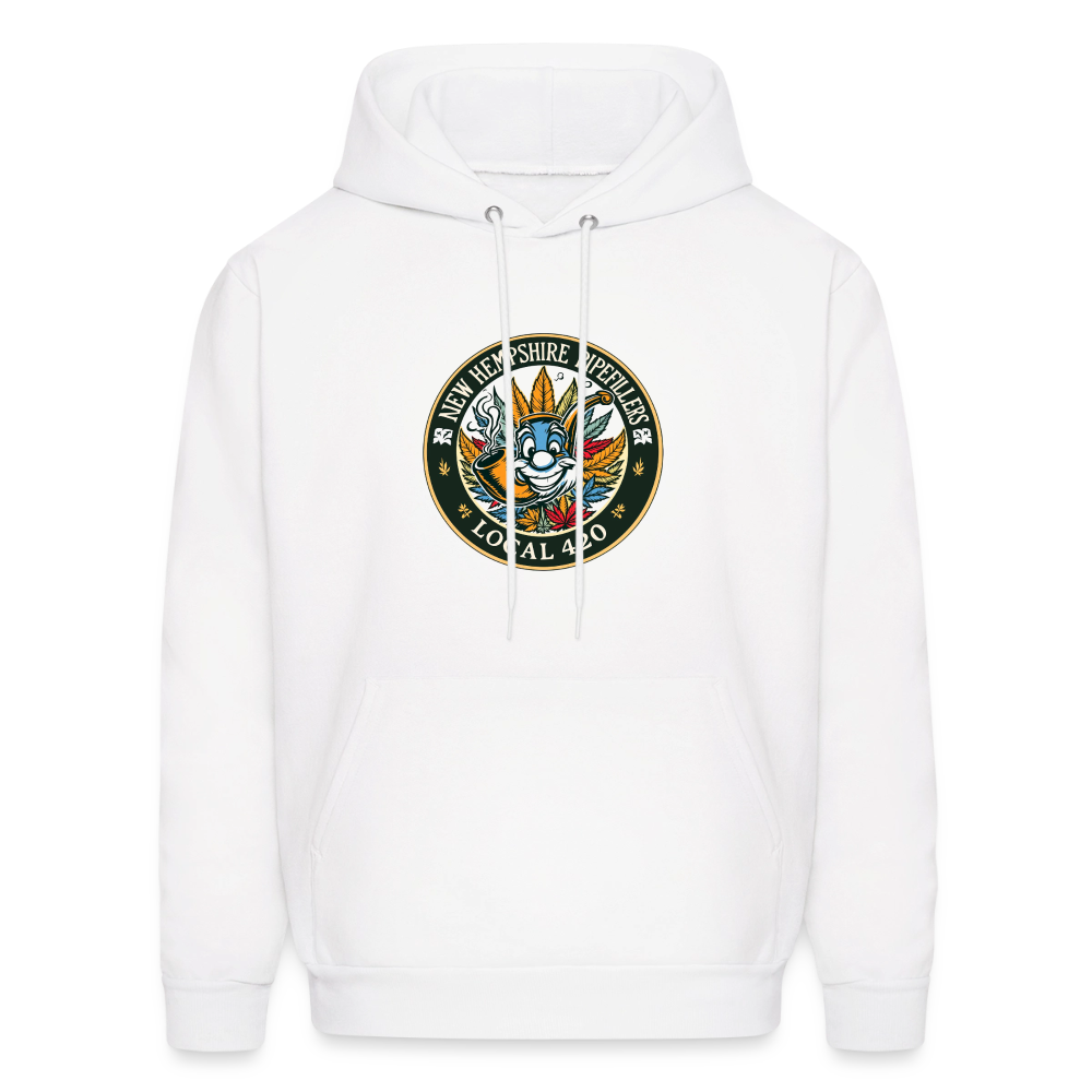 NEW HEMPSHIRE PIPEFILLERS LOCAL 420 2 EMBLEM Men's Hoodie - white