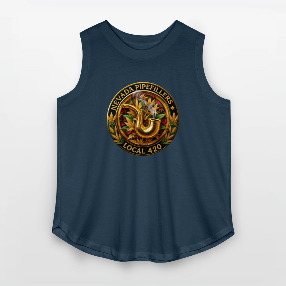 NEVADA PIPEFILLERS LOCAL 420   Women's Curvy Relaxed Tank Top - denim