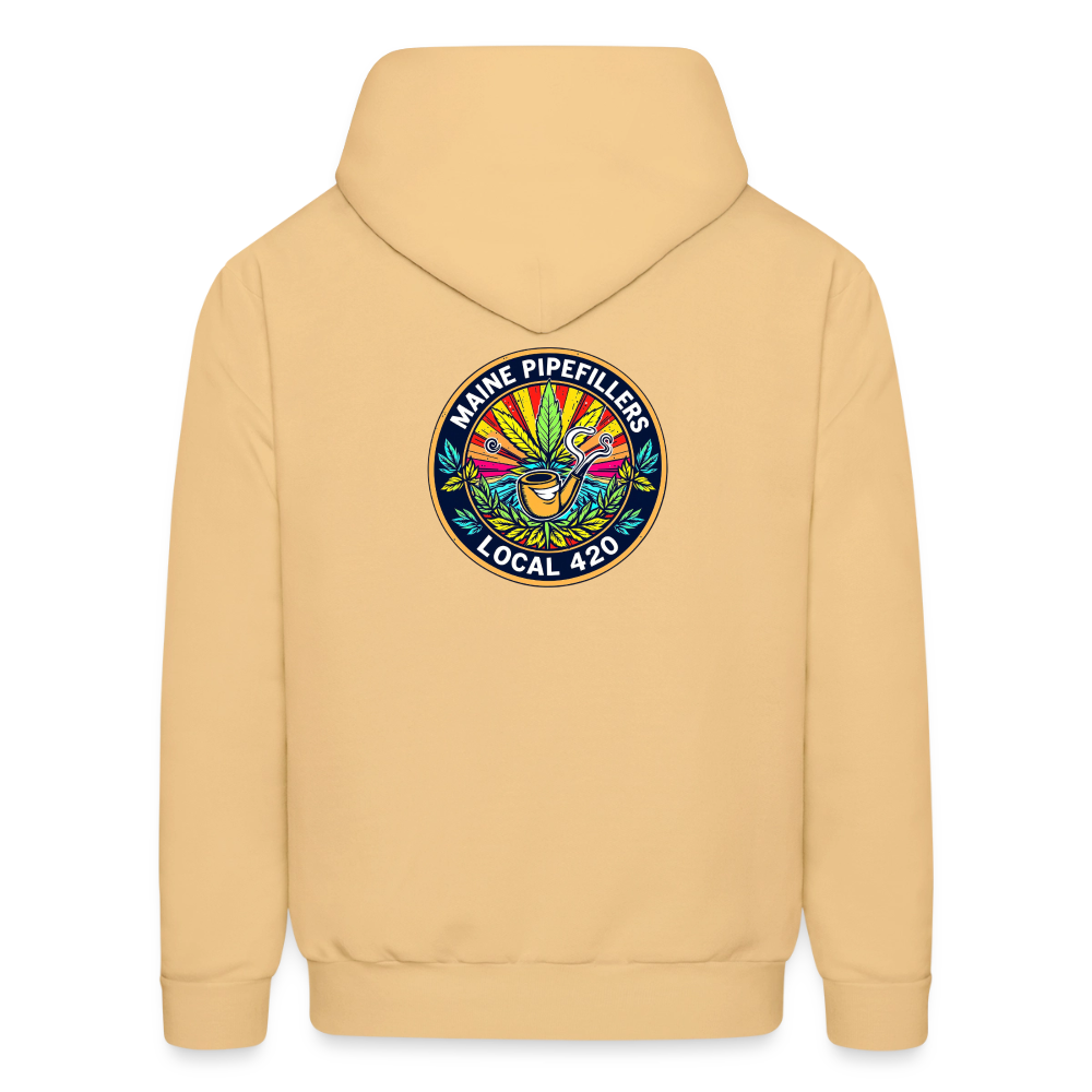 MAINE PIPEFILLERS LOCAL 420 2 EMBLEM Men's Hoodie - light gold 