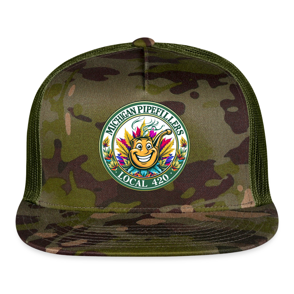 MICHIGAN PIPEFILLERS LOCAL 420 CAMO Trucker Hat - MultiCam\green