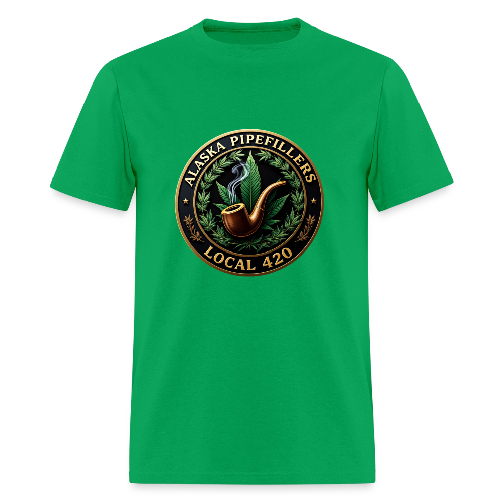 ALASKA PIPEFILLERS LOCAL 420 F/B DESIGN Men's T-Shirt - bright green