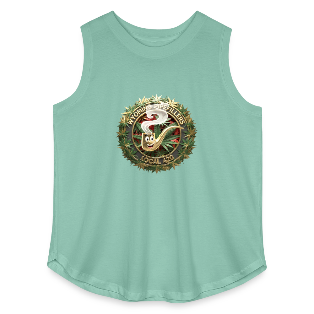 WYOMING PIPEFILLERS LOCAL 420 Women's Curvy Relaxed Tank Top - saltwater