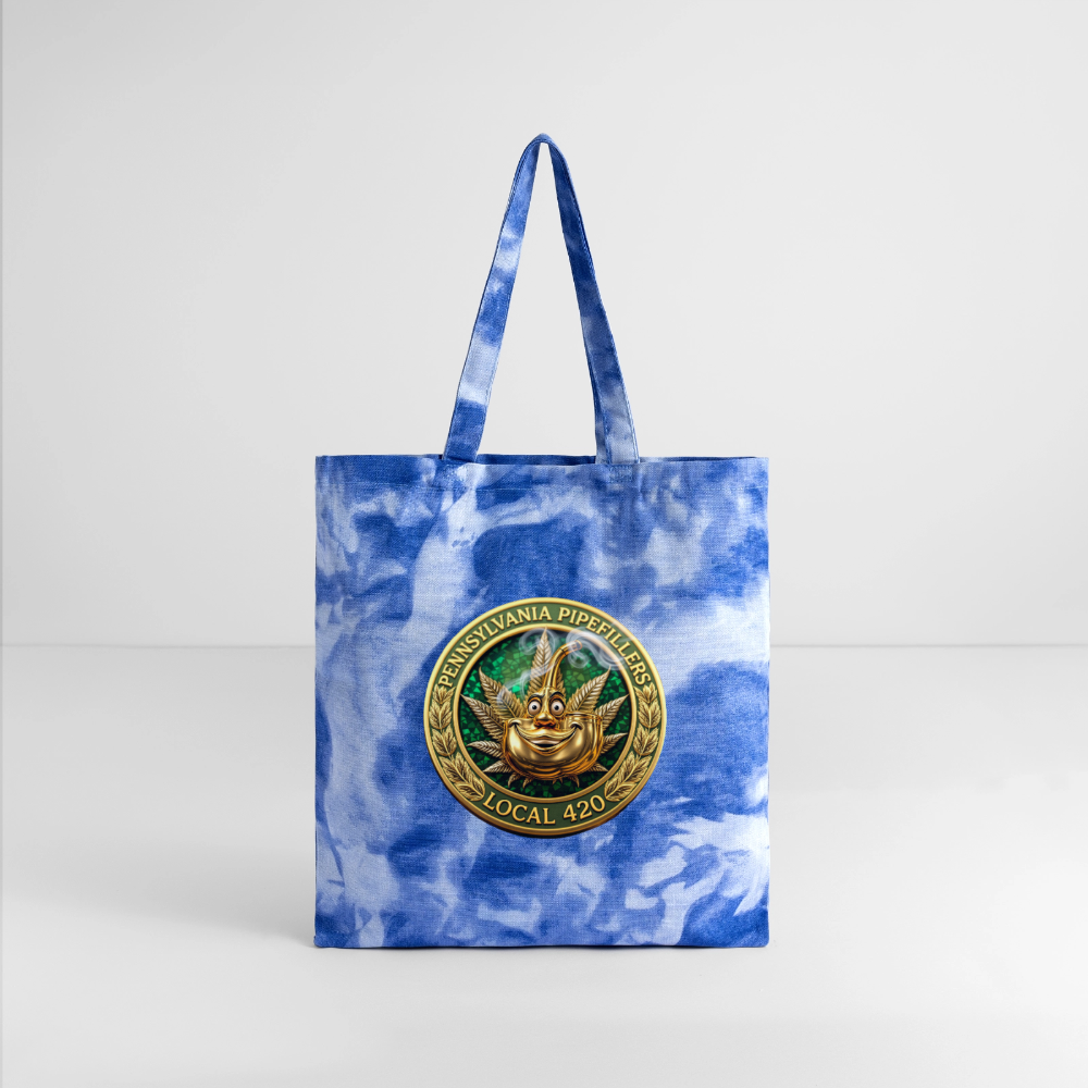 PENNSYLVANIA PIPEFILLERS LOCAL 420 Tie Dye Tote Bag - cloudy blue