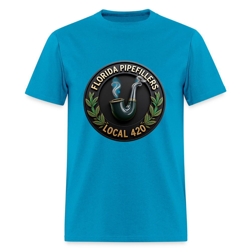 FLORIDA PIPEFILLERS LOCAL 420 F/B DESIGN Men's T-Shirt - turquoise