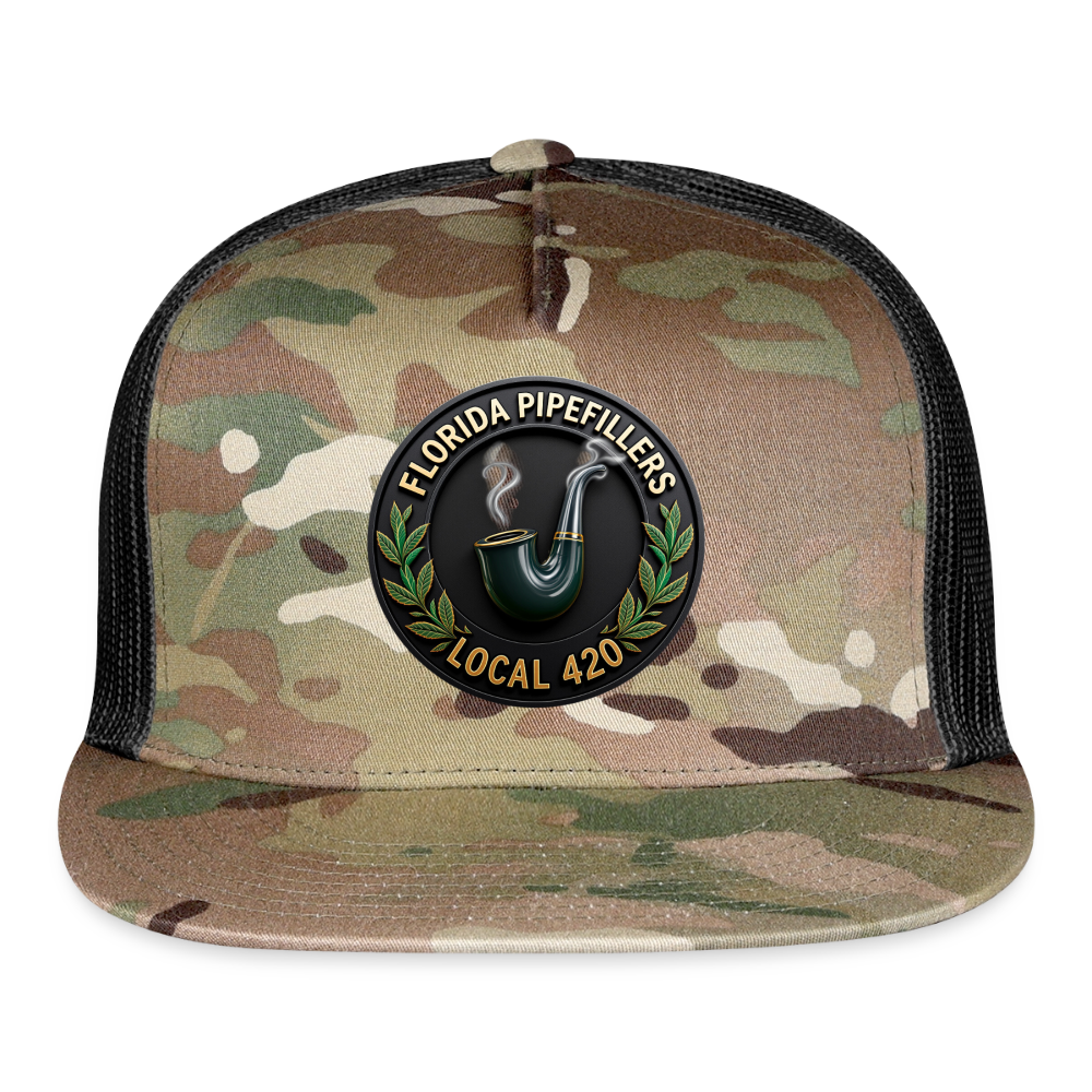 FLORIDA PIPEFILLERS LOCAL 420 CAMO Trucker Hat - MultiCam\black