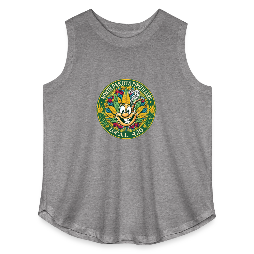 NORTH DAKOTA PIPEFILLERS LOCAL 420 F/B 2 DESIGNS Women's Curvy Relaxed Tank Top - granite heather 