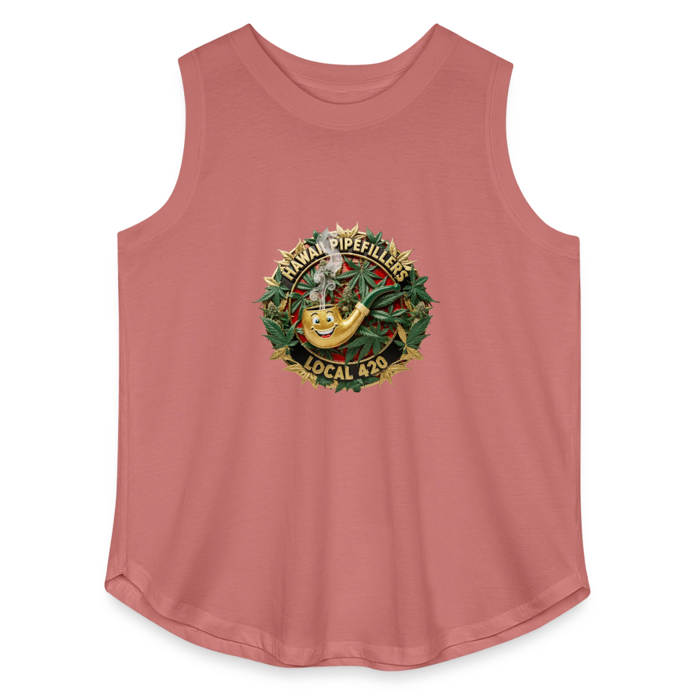 HAWAII PIPEFILLERS LOCAL 420 Women's Curvy Relaxed Tank Top - mauve