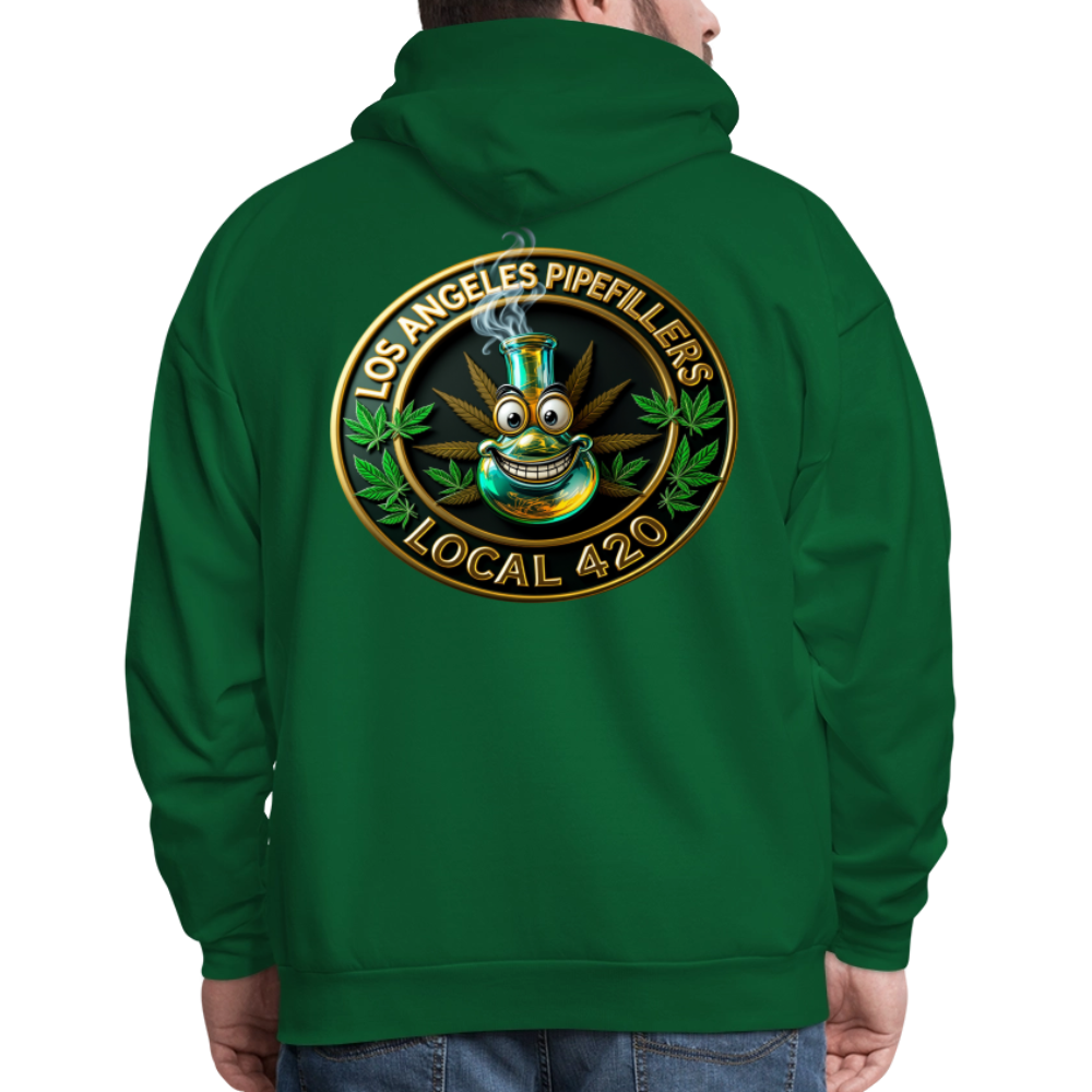 LOS ANGLES PIPEFILLERS LOCAL 420 2 EMBLEM Men's Hoodie - forest green