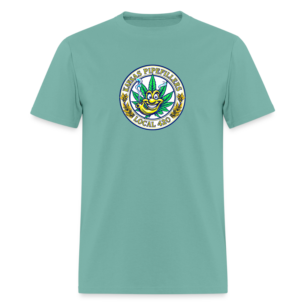 KANSAS PIPEFILLERS LOCAL 420 Men's T-Shirt - aquatic