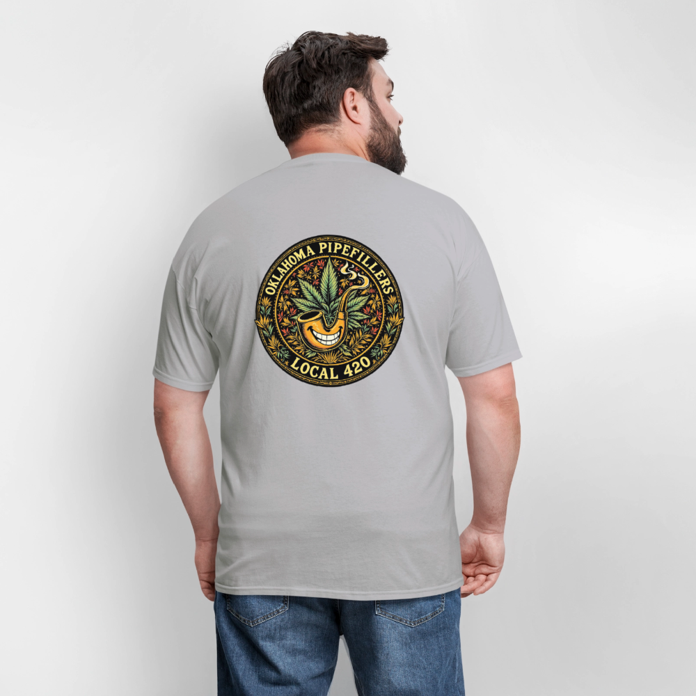 OKLAHOMA PIPEFILLERS LOCAL 420  F/B DESIGNS Men's T-Shirt - rock