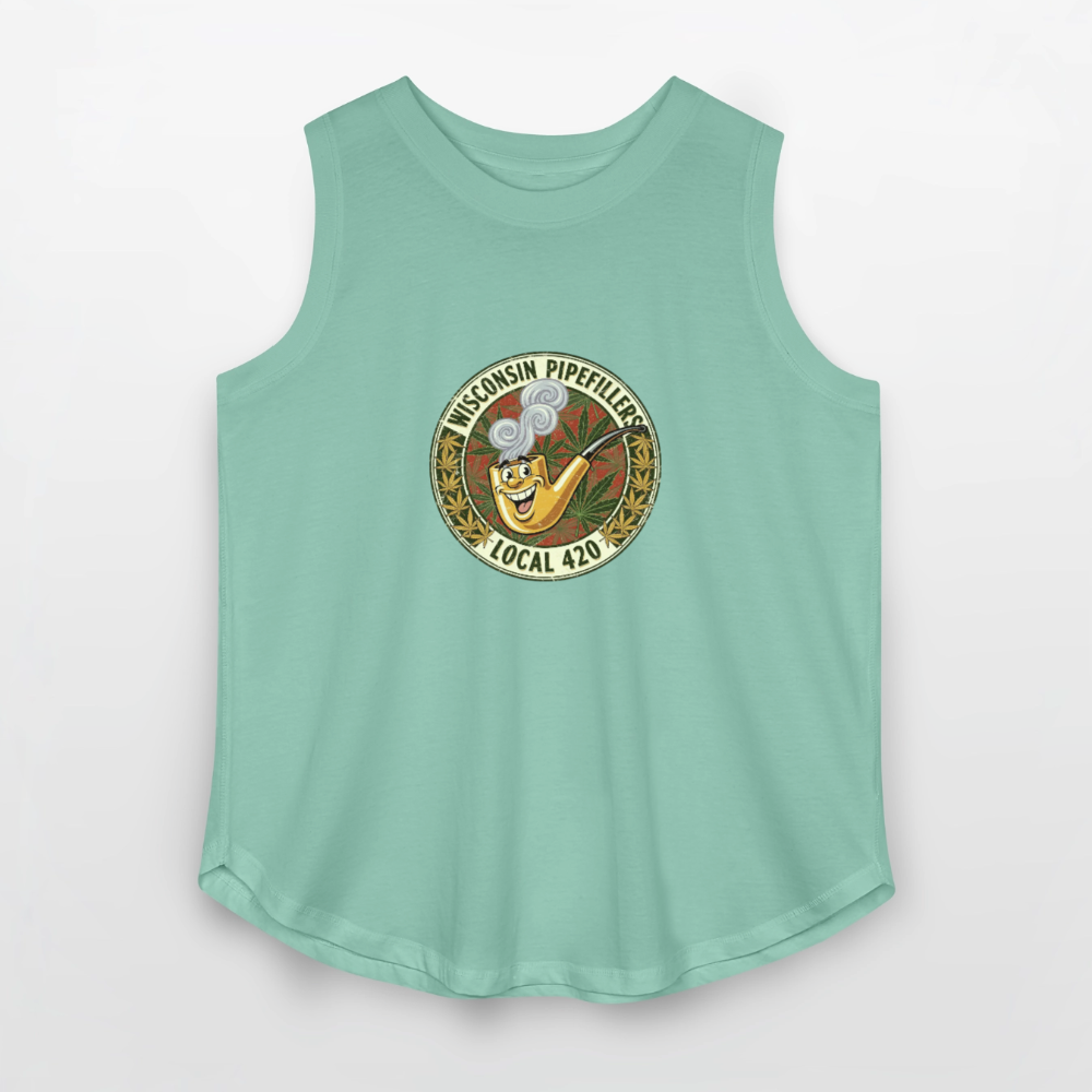WISCONSIN PIPEFILLERS LOCL 420 Women's Curvy Relaxed Tank Top - saltwater