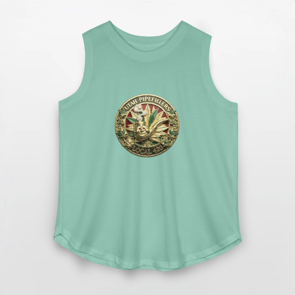 UTAH PIPEFILLERS LOCAL 420 Women's Curvy Relaxed Tank Top - saltwater
