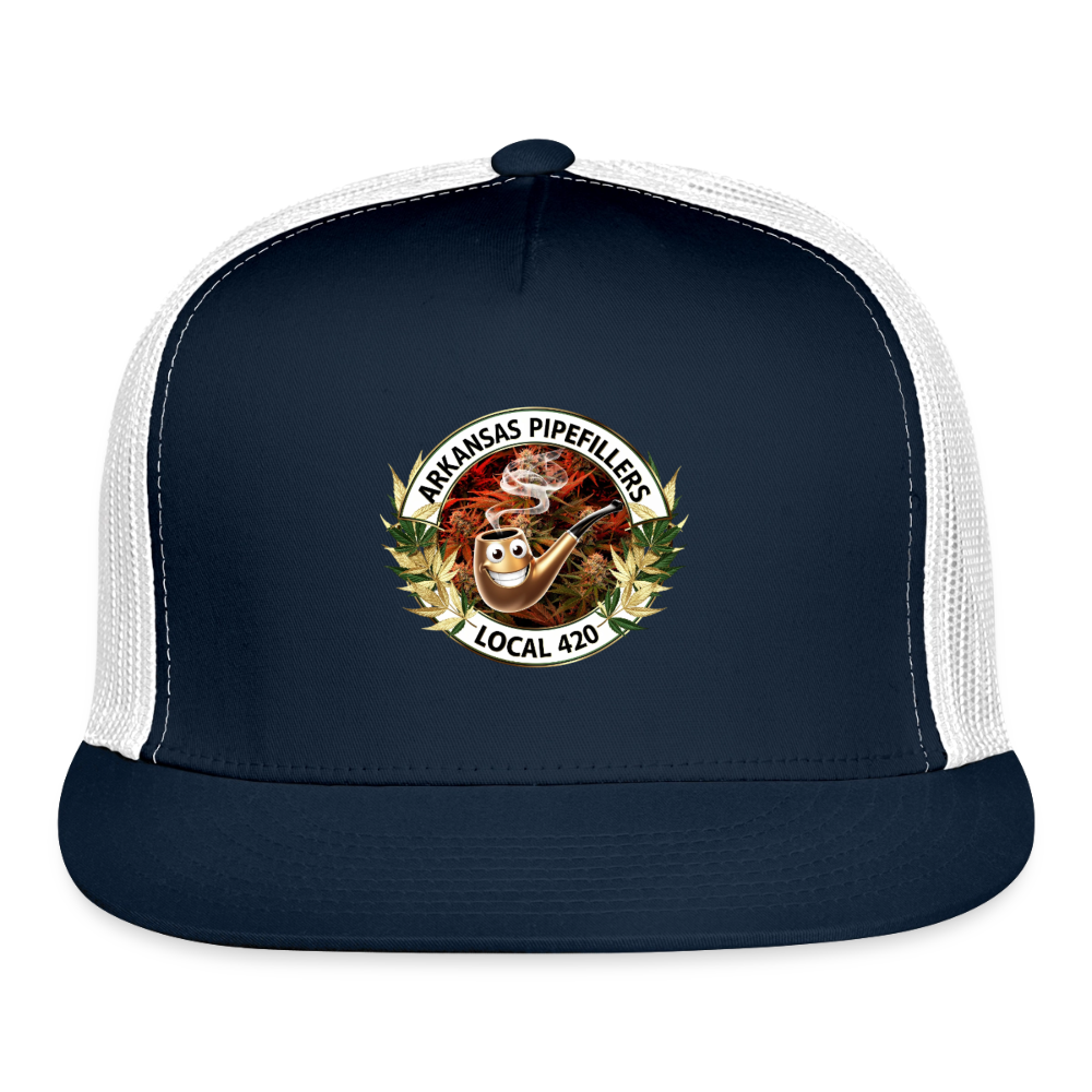 ARKANSAS  PIPEFILLERS LOCAL 420 Trucker Hat - navy/white