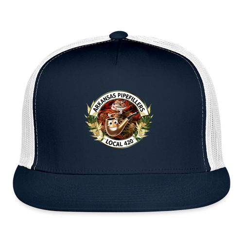 ARKANSAS  PIPEFILLERS LOCAL 420 Trucker Hat - navy/white