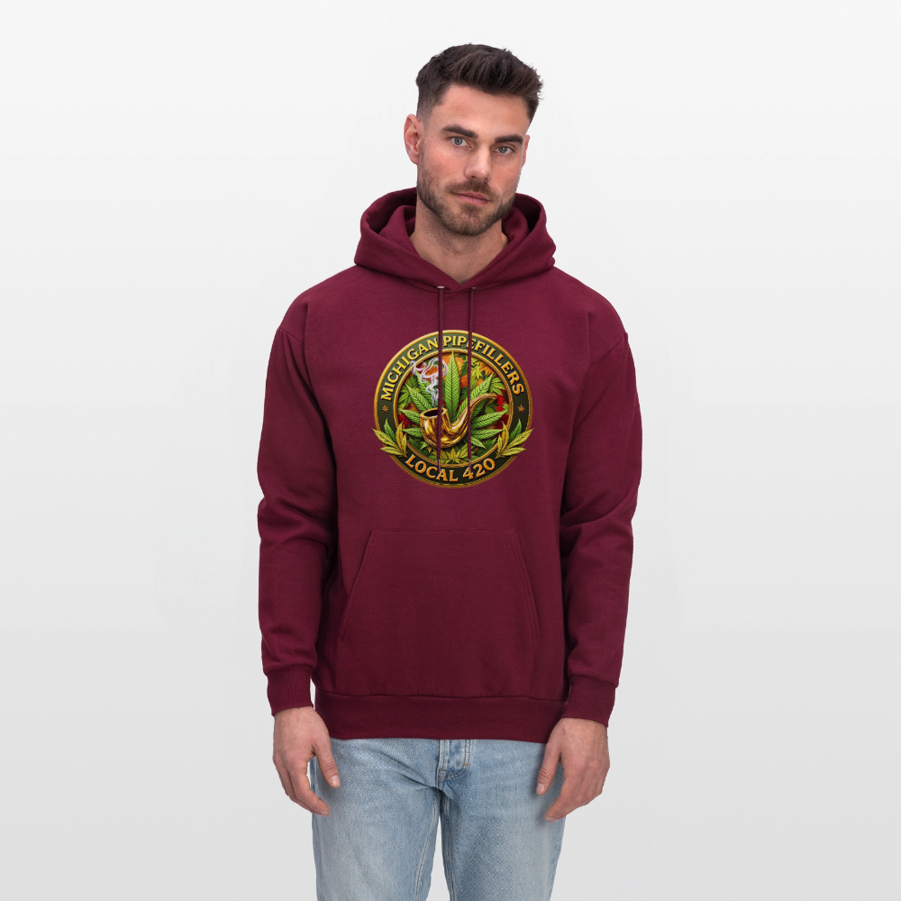 MICHIGAN PIPEFILLERS LOCAL 420 F/B DESIGN Men's Hoodie - burgundy
