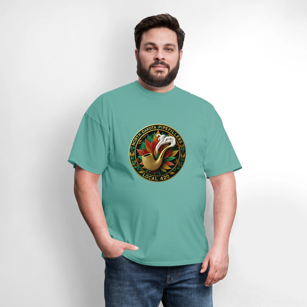 NORTH DAKOTA PIPEFILLERS LOCAL 420 F/B DESIGNS Men's T-Shirt - aquatic