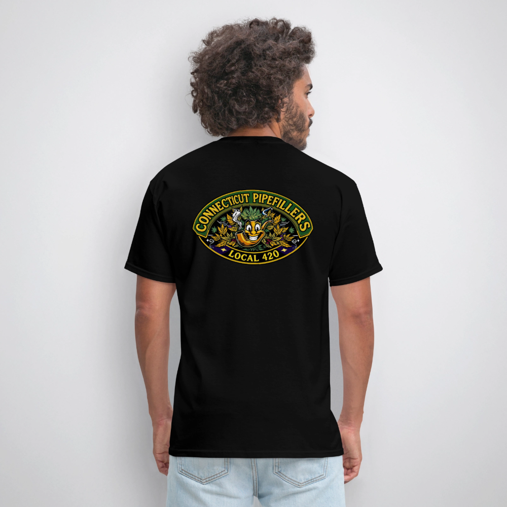 CONNECTICUT PIPEFILLERD LOCAL 420 F/B DESIGN Men's T-Shirt - black