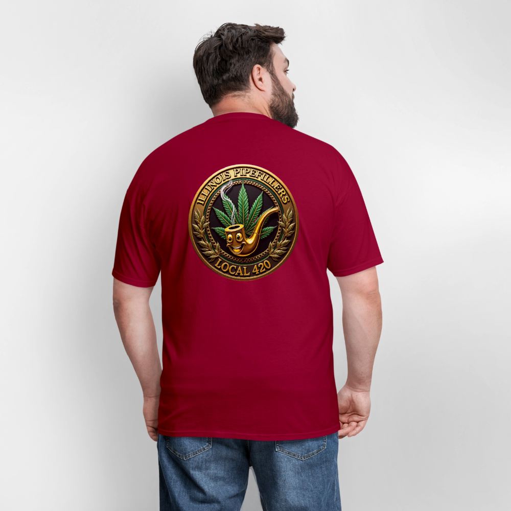 ILLINOIS PIPEFILLERS LOCAL 420 F/B DESIGN Men's T-Shirt - true red