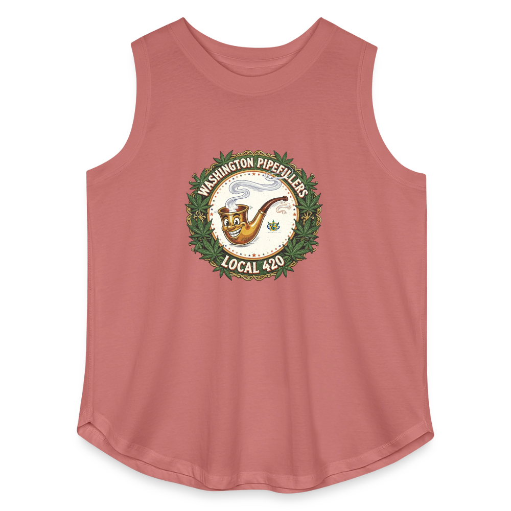 WASHINGTON PIPEFILLERS LOCAL 420 Women's Curvy Relaxed Tank Top - mauve