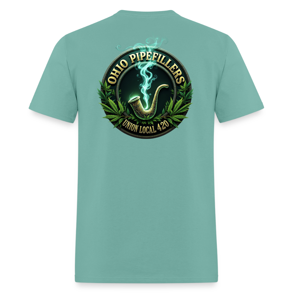 OHIO PIPEFILLERS UNION LOCAL 420 F/B DESIGNS Men's T-Shirt - aquatic