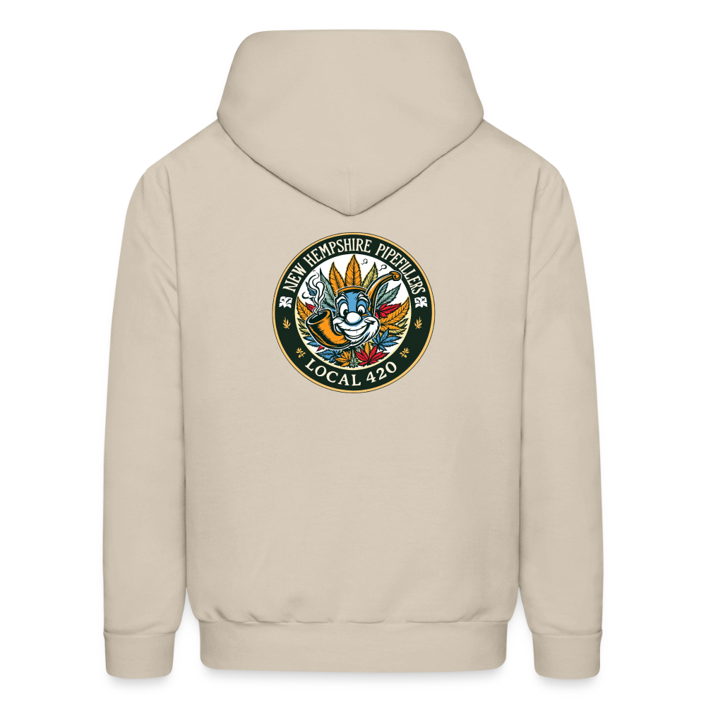 NEW HEMPSHIRE PIPEFILLERS LOCAL 420 2 EMBLEM Men's Hoodie - Sand
