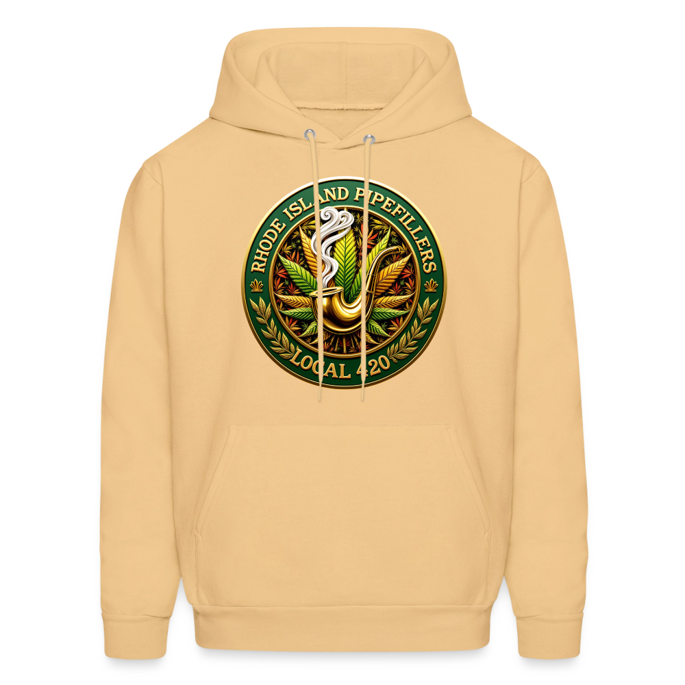 RHODE ISLAND PIPEFILLERS LOCAL 420 F/B DESIGNS Men's Hoodie - light gold 