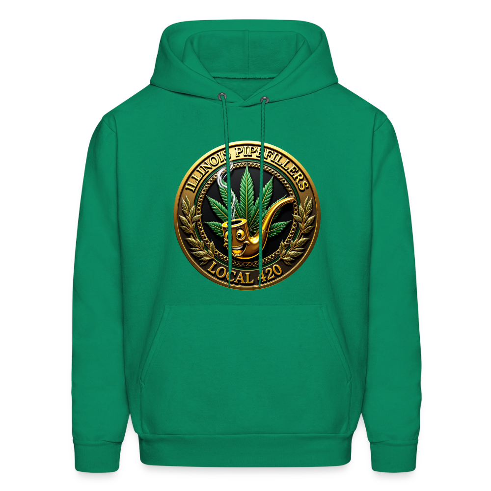 ILLINOIS PIPEFILLERS LOCAL 420 F/B DESIGN Men's Hoodie - kelly green