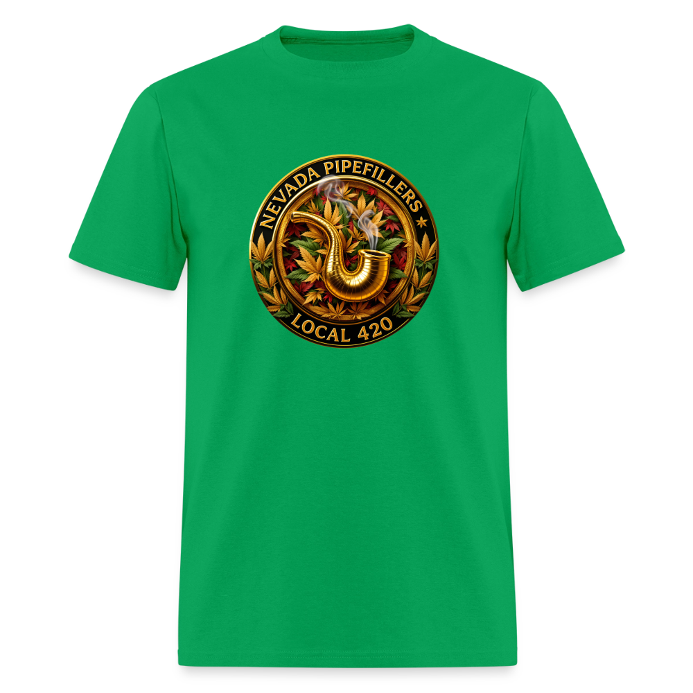 NEVADA PIPEFILLERS LOCAL 420 F/B DESIGN Men's T-Shirt - bright green