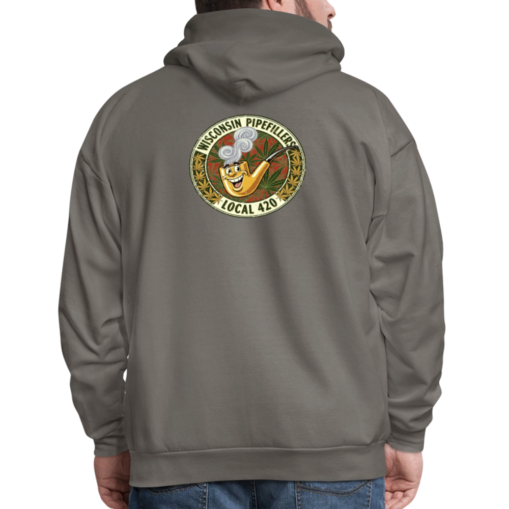 WISCONSIN PIPEFILLERS LOCL 420 F/B DESIGN Men's Hoodie - asphalt gray