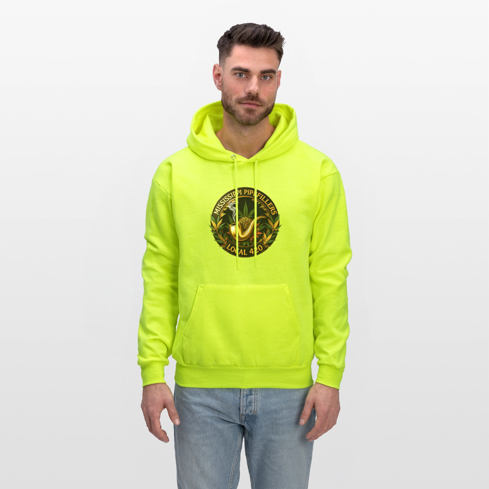 MISSISSIPPI PIPEFILLERS LOCAL 420 Men's Hoodie - safety green