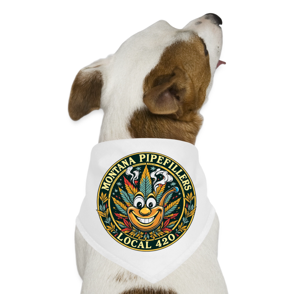 MONTANA PIPEFILLERS LOCAL 420 Dog Bandana - white