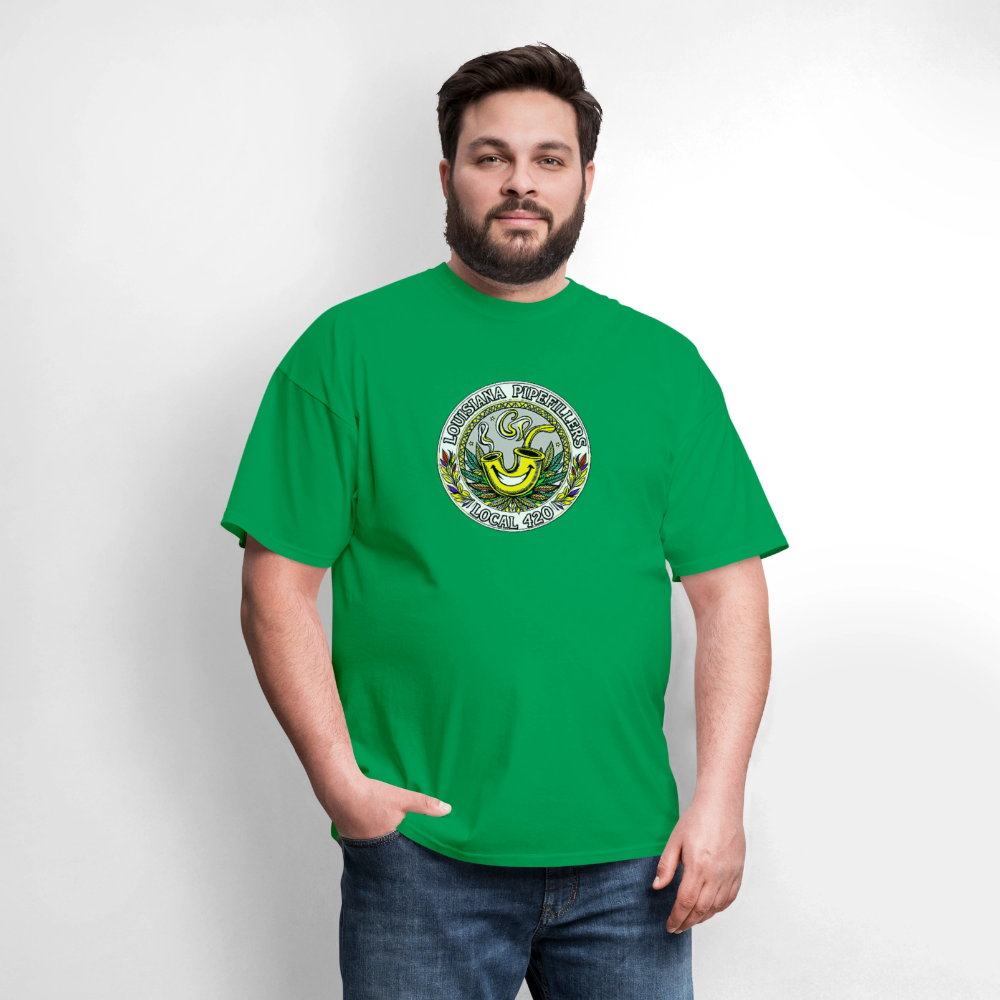LOUISIANA PIPEFILLERS LOCAL 420 Men's T-Shirt - bright green
