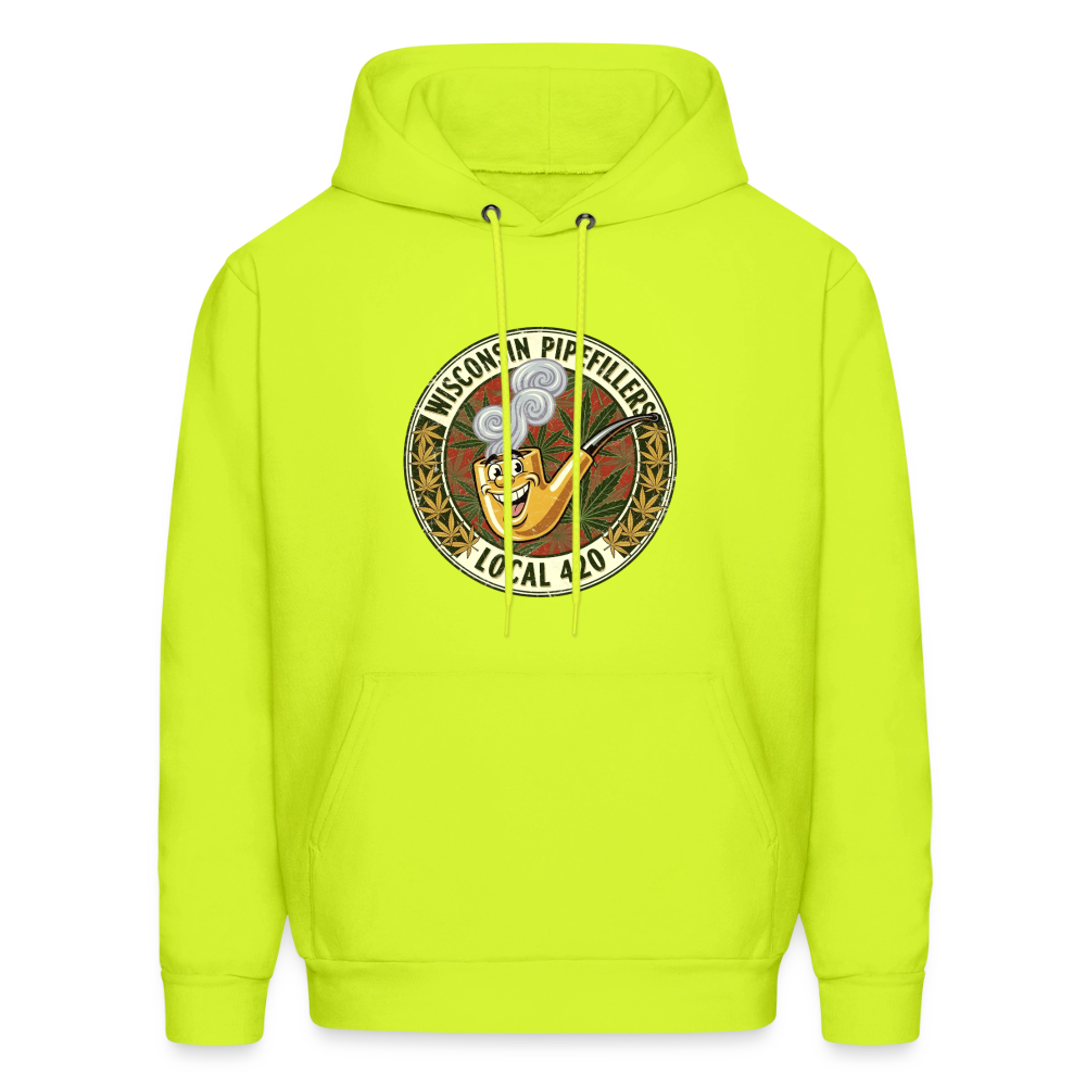 WISCONSIN PIPEFILLERS LOCL 420 Men's Hoodie - safety green